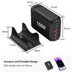 150W GaN Fast Charger Supplier - 3 Type C 3USB-A PD for iPhone