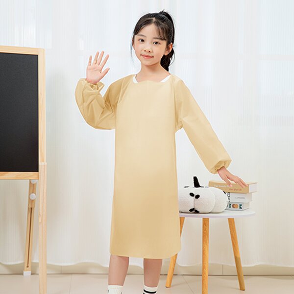 Children's Painting Apron Supplier - Double-Sided Waterproof Backward Coverall
