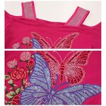 Off Shoulder T-shirt Factory - Bulk Custom Hot Press Pattern & Mesh Sleeve