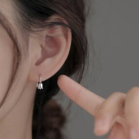 Ear Stud Manufacturer - OEM Custom S999 Silver & Rose Flower