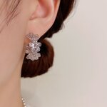 Hoop Earrings Factory - OEM Custom Zircon Flower & S925 Silver