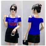 Off Shoulder T-shirt Factory - OEM Custom Fruit Pattern & Ice Silk