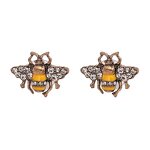 Stud Earrings Factory - OEM Custom Enamel Bumble Bee & Pearl