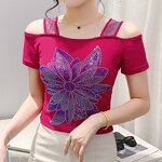 Ice Silk T-shirt Factory - OEM Custom Rhinestone & Mesh Sleeve