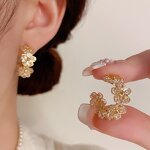 Hoop Earrings Factory - OEM Custom Zircon Flower & S925 Silver