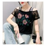 Rhinestone T-shirt Factory - OEM Custom Floral & Ice Silk Gauze