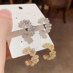 Hoop Earrings Factory - OEM Custom Zircon Flower & S925 Silver