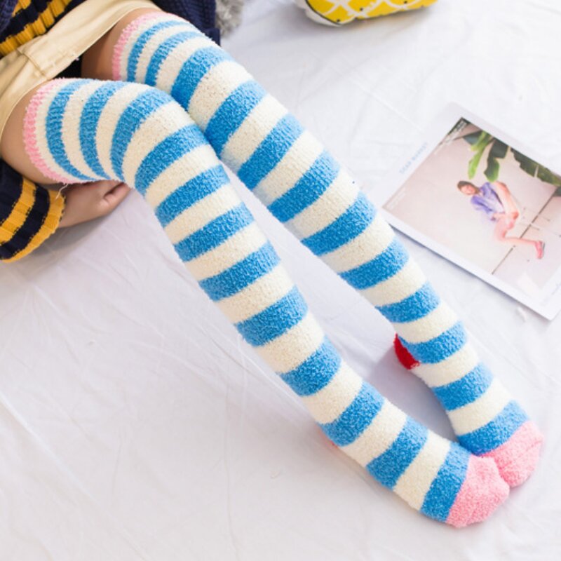 Knee-length Socks Factory - OEM Custom Tube Extended Stripe & Fleece