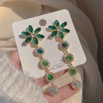 Drop Earrings Factory - OEM Custom Crystal Tassel & Petal Design