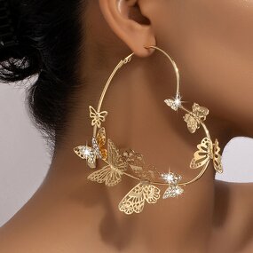 Hoop Earrings Factory - OEM Custom Big Butterfly & Hollow Design