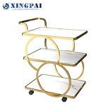 Ironware Beverage Cart Supplier - OEM Multi-Level Commercial Hotel Trolley