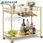 Copper Service Cart Manufacturer - OEM Luxury Stainless Steel Trolley