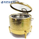 Gold Soup Chafing Dish Supplier - OEM Hammered Stainless Steel Buffet Set