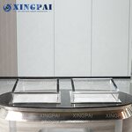 Dubai Buffet Table Manufacturer - OEM Movable Marble Top Stainless Steel