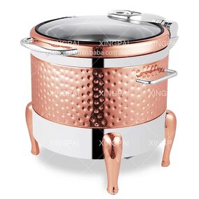 Silver Soup Furnace Manufacturer - OEM 11L Elegant Round Electric Warmer