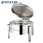 Round Chafing Dish Manufacturer - OEM 6L Hammered Stainless Steel Buffet Set