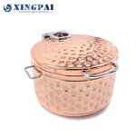 Gold Soup Station Factory - OEM 11L Hammered Stainless Steel with Lid