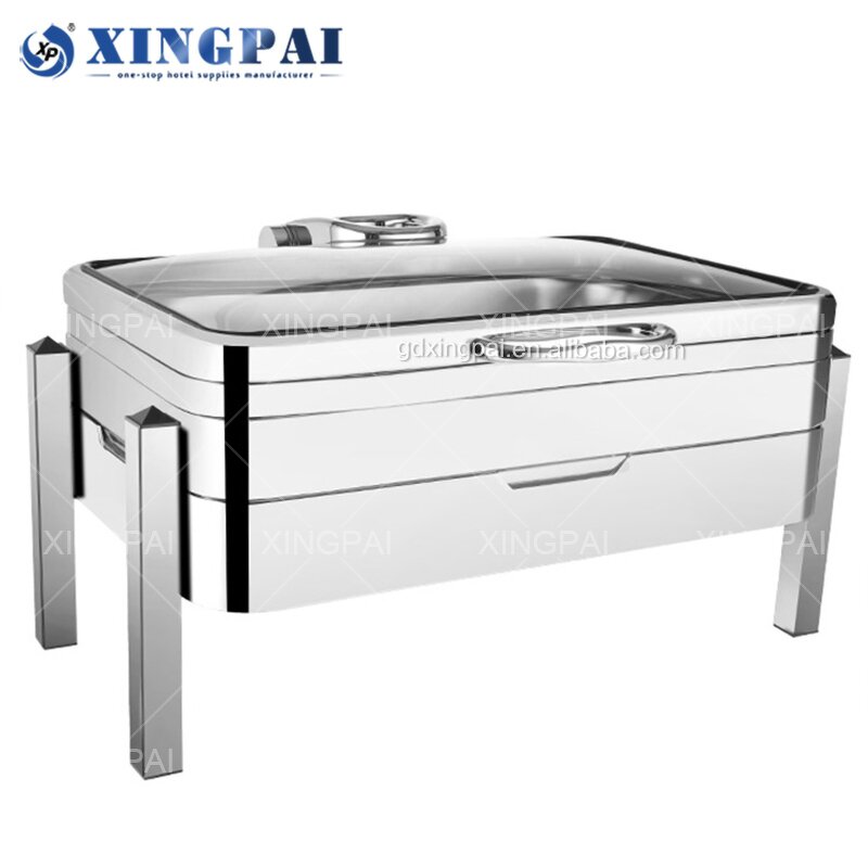 Rectangular Chafing Dish Manufacturer - OEM Visual Buffet Stove with Glass Lid