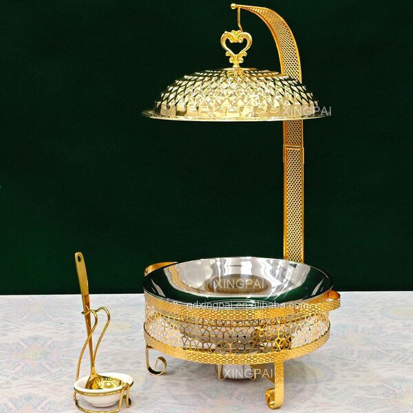 Hanging Chafing Dish Supplier - OEM 8L Gold Glass Buffet Set for Wedding