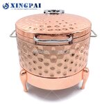 Gold Soup Station Factory - OEM 11L Hammered Stainless Steel with Lid