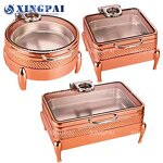 Luxury Chafing Dish Supplier - OEM 304 Stainless Steel Gold Buffet Set