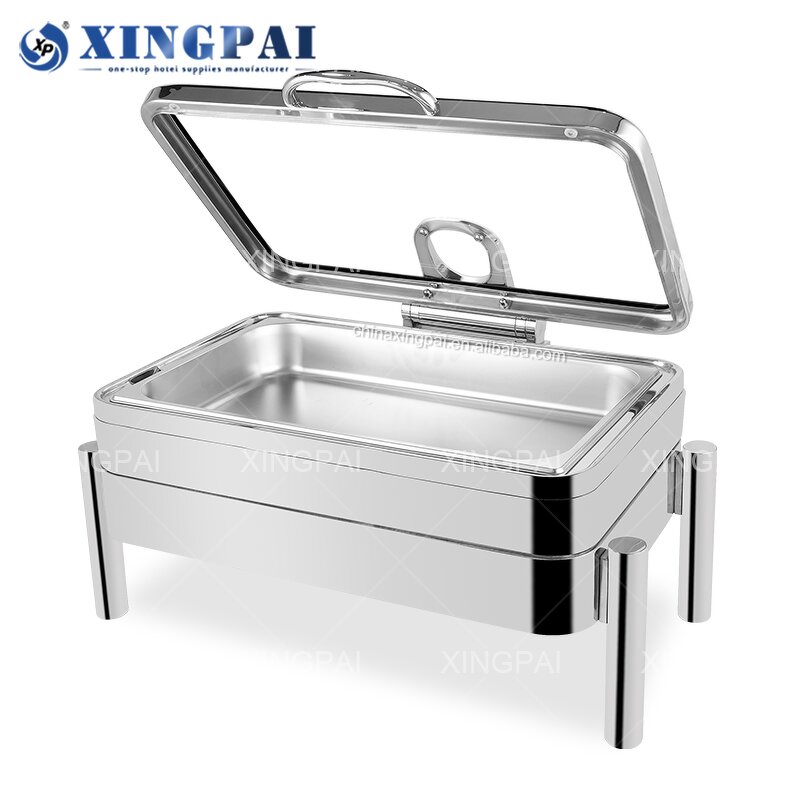 Chafing Dish Manufacturer - OEM 9L Stainless Steel Buffet Set with Glass Lid