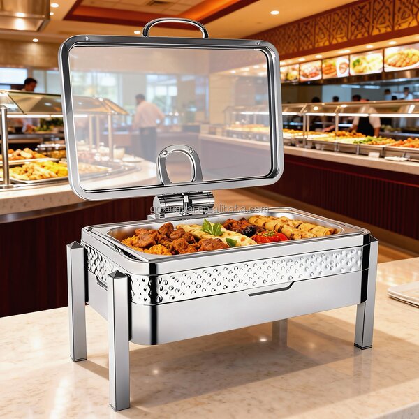 Oblong Chafing Dish Factory - OEM Glass Lid Chefing Dish for Wedding
