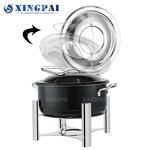 Black Chafing Dish Factory - OEM Round Stainless Steel Buffet Set