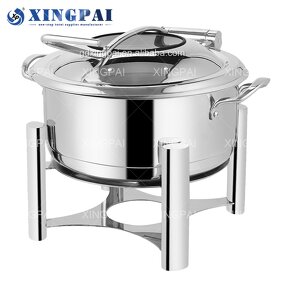 Electric Chafing Dish Manufacturer - OEM Elegant Silver Stainless Steel Buffet