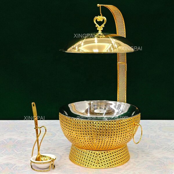 Hanging Lid Chafing Dish Manufacturer - OEM Gold Stainless Steel Food Display