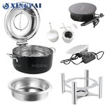 Black Chafing Dish Factory - OEM Round Stainless Steel Buffet Set