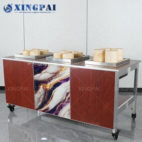 Sapele Buffet Table Manufacturer - OEM Wood Folding Hotel Catering Table
