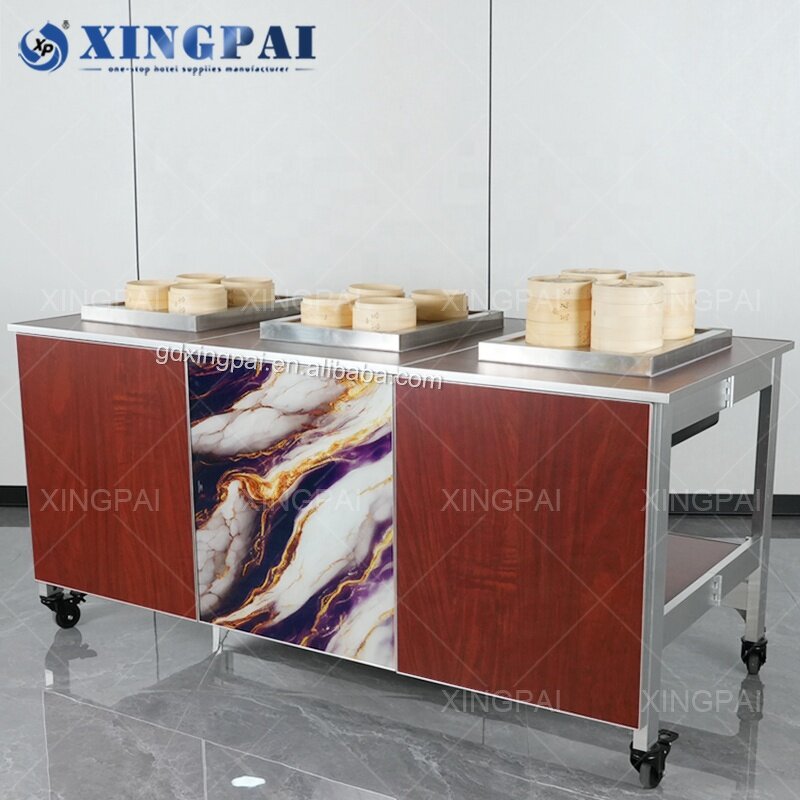 Sapele Buffet Table Manufacturer - OEM Wood Folding Hotel Catering Table