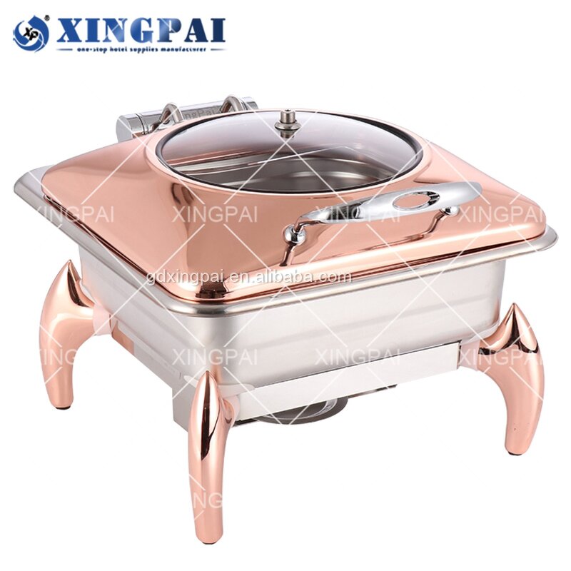 201 Stainless Steel Chafing Dish Manufacturer - OEM Rose Gold Food Warmer
