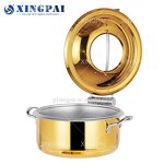 Luxury Chafing Dish Factory - OEM Gold Stainless Steel Base Buffet Set