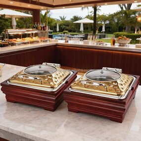 Luxury Chafing Dish Factory - OEM Gold Stainless Steel Buffet Set