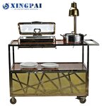 Wooden Flambe Cart Supplier - OEM 3-Tier Luxury Catering Serving Trolley