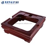 Square Chafing Dish Manufacturer - OEM Black Hammered Buffet Set with Wood Base