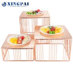 Rose Gold Dessert Stand Factory - OEM Hammered Food Buffet Display Stand