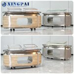 Oak Buffet Table Factory - OEM Two Tier Banquet Table with Warmer