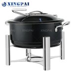 Black Chafing Dish Factory - OEM Round Stainless Steel Buffet Set