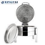 Round Chafing Dish Manufacturer - OEM 6L Hammered Stainless Steel Buffet Set