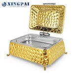 Luxury Chafing Dish Factory - OEM 9L Hammered Golden Stainless Steel