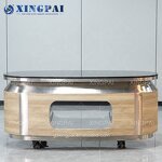 Oak Buffet Table Factory - OEM Two Tier Banquet Table with Warmer