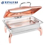Rose Gold Chafing Dish Supplier - OEM Rectangle Stainless Steel Buffet Set