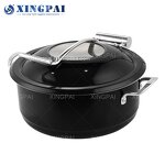Black Chafing Dish Factory - OEM Round Stainless Steel Buffet Set