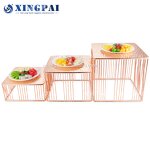 Rose Gold Dessert Stand Factory - OEM Hammered Food Buffet Display Stand