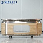 Oak Buffet Table Factory - OEM Two Tier Banquet Table with Warmer