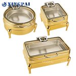Luxury Chafing Dish Supplier - OEM 304 Stainless Steel Gold Buffet Set