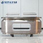 Dubai Buffet Table Manufacturer - OEM Movable Marble Top Stainless Steel
